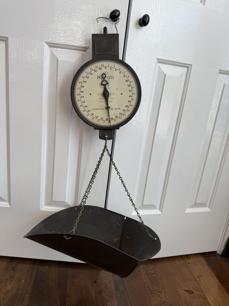 American family antique metal baby scale