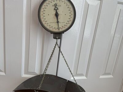 American family antique metal baby scale
