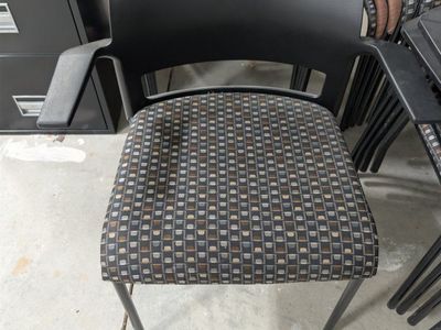 Stacking Commercial Office Guest Chairs with Armrests & Patterned Upholstered Seat