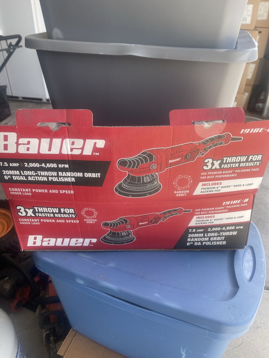 BAUER 7.5 Amp, 6 in., 20 mm Long-Throw Random Orbit DA Polisher $30