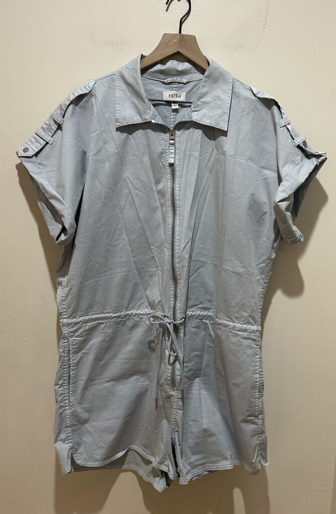 Pistola Meg Shorts Romper Blue Jumpsuit Size XL
