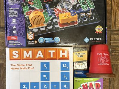 Educational Math & STEM Games Bundle - Elenco Snap Circuits Arcade, SMATH, Snap It Up & More
