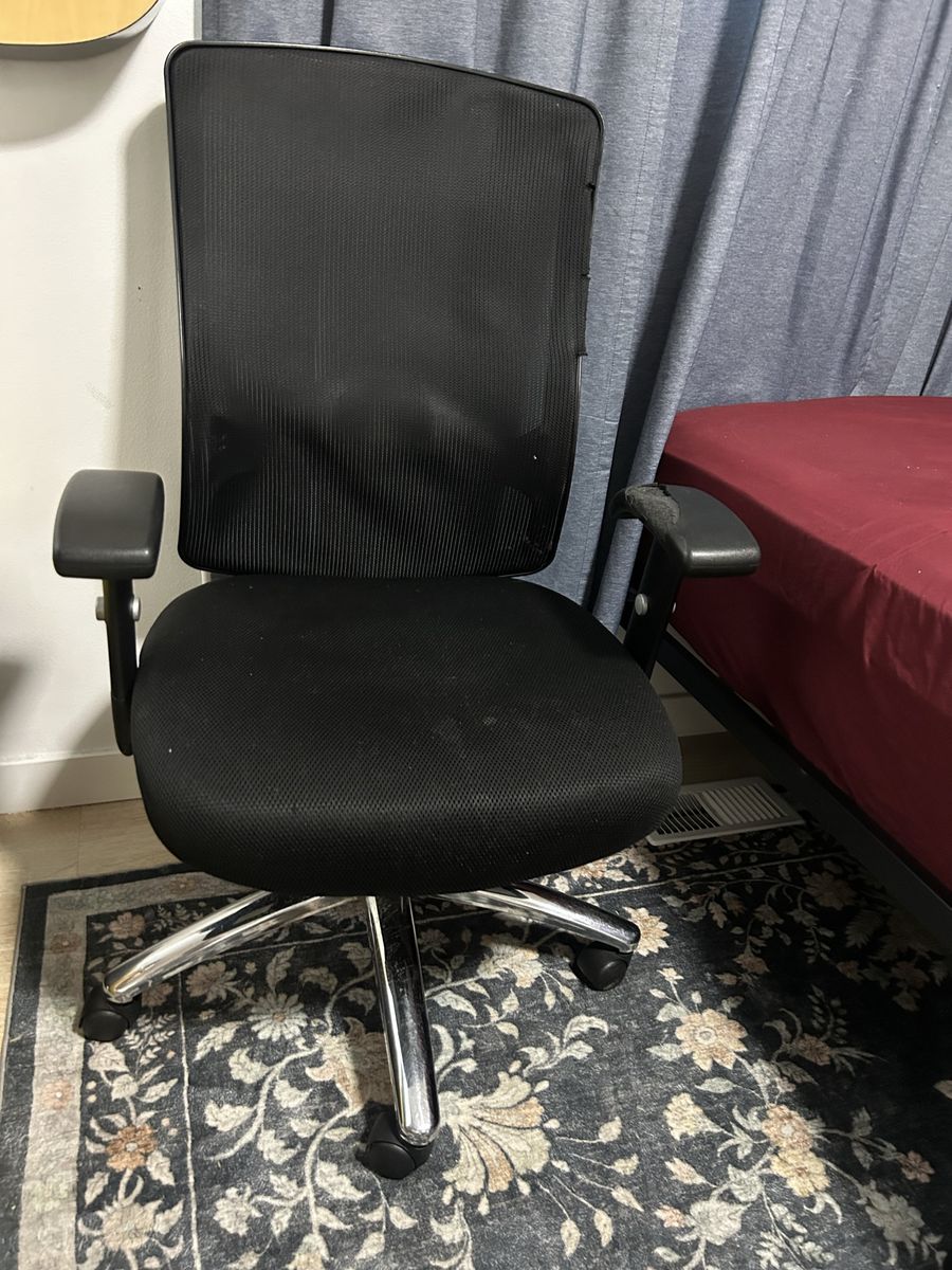 Black Mesh Ergonomic Office Chair with Chrome Base and Adjustable Armrests