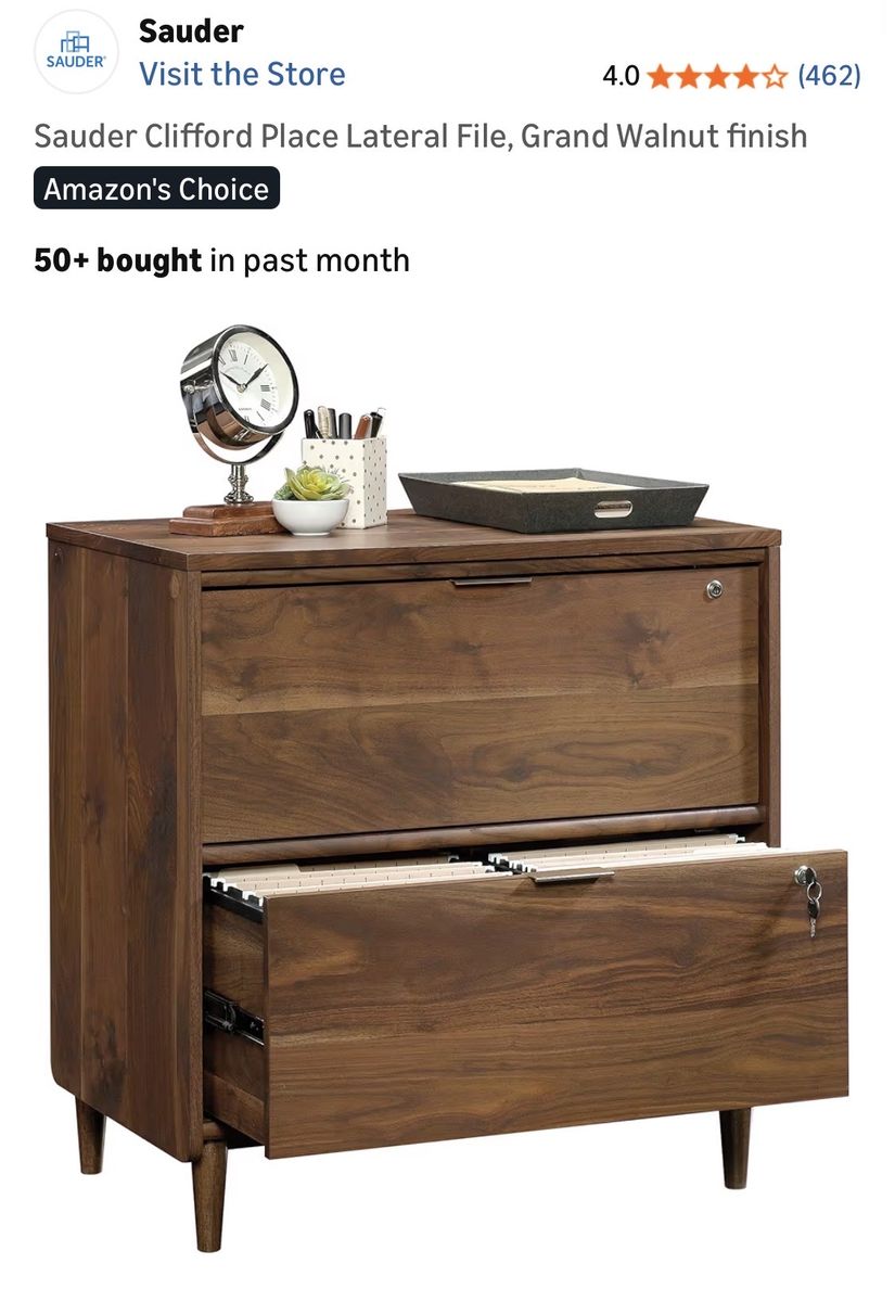 Sauder Clifford Place Lateral File, Grand Walnut