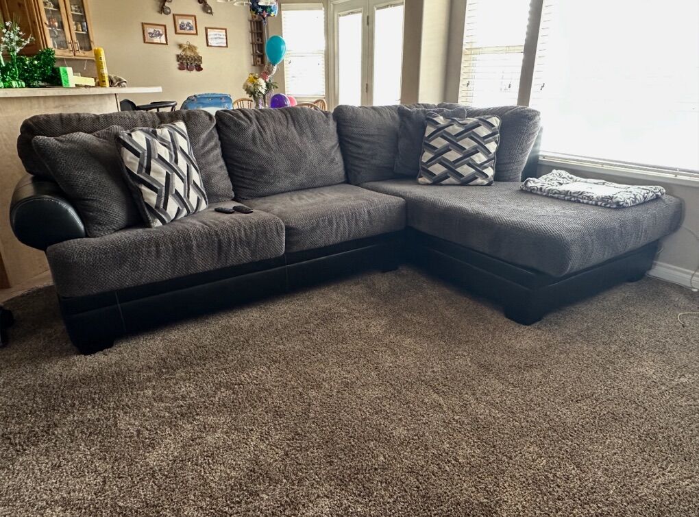 Couch and Oversized Swivel Chair