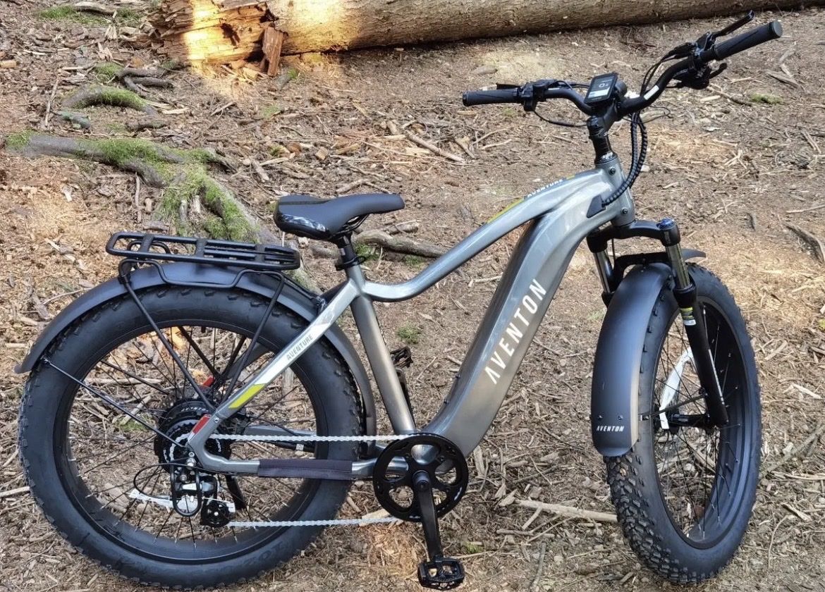 Aventon Aventure Step-over E-Bike - Large, Fat Tires, Integrated Battery, Rear Rack, Fenders