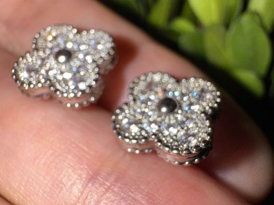 Sweet Alhambra Van Cleef&Arpels Style 18k Gold 925 Silver Vermeil Earrings