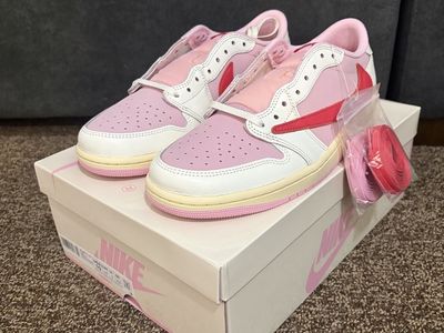 Travis Scott Jordan 1 Low OG Sail Tropical Pink - Mens Size 10