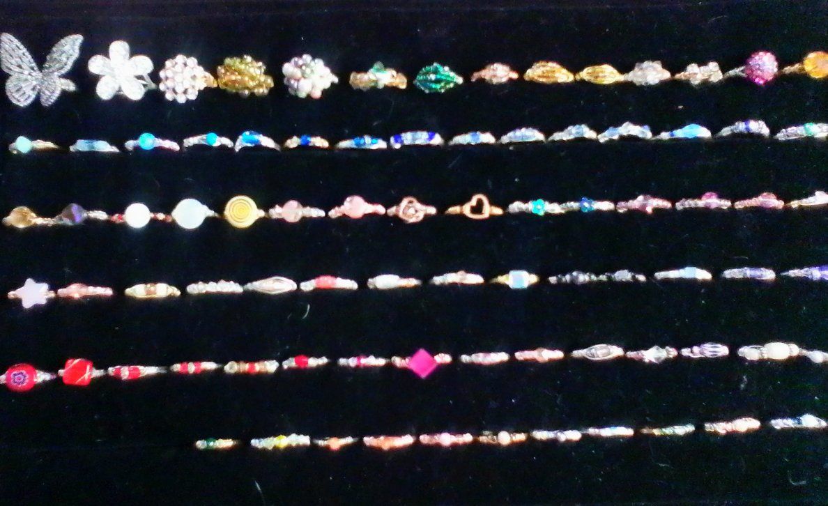 Women's Hand Made Wire Wrapped Rings - Beaded, Gemstone, and Crystal Designs.