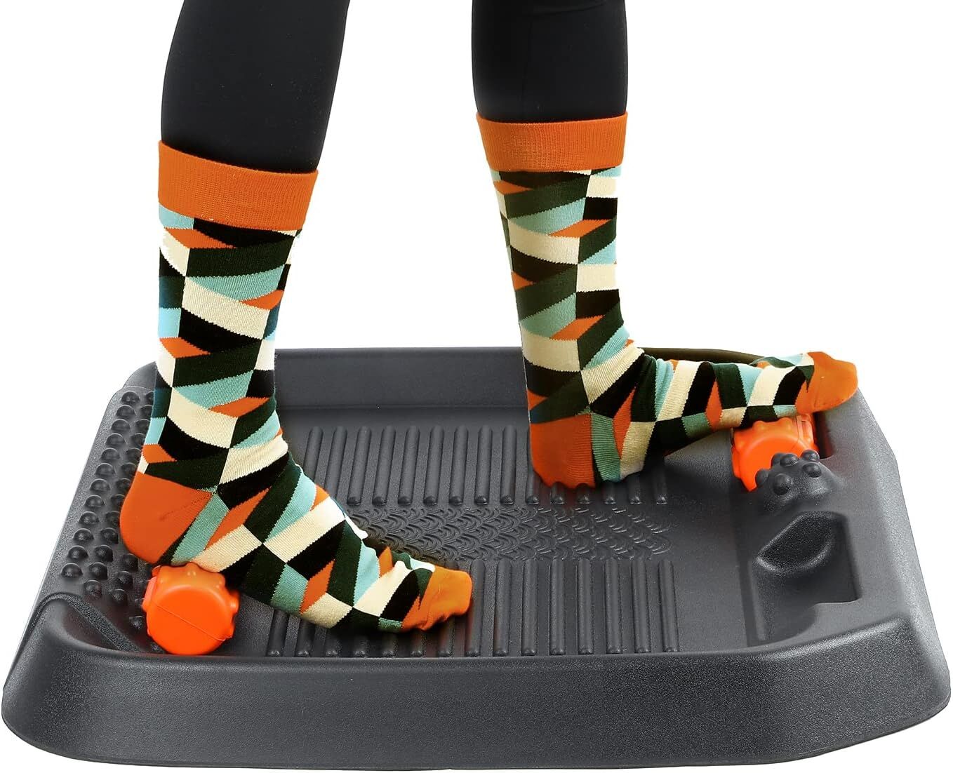 YESMET Anti- Fatigue Mat with Foot Massager Bar. Kitchen Floor Mat, Orange #98503