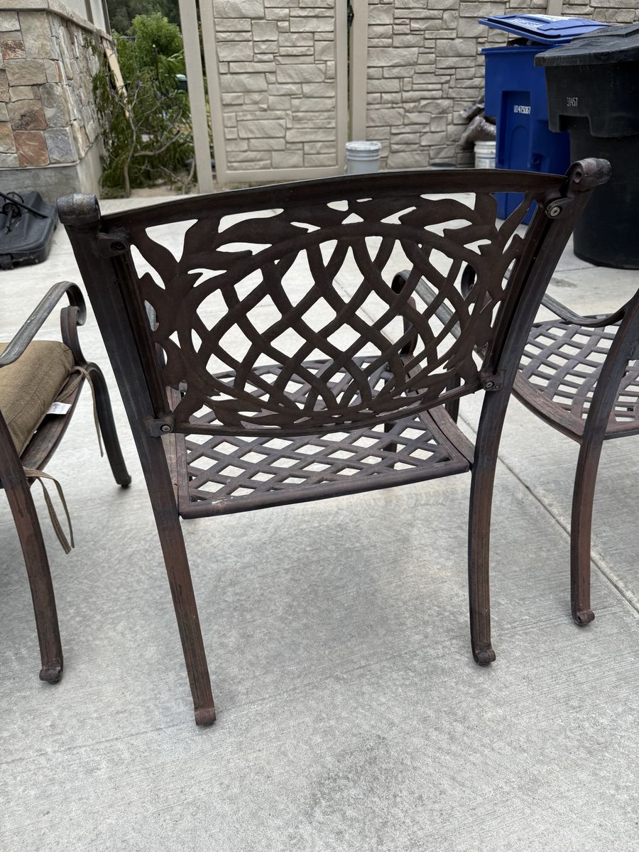 Set of 4 Cast Aluminum Patio Dining Chairs
