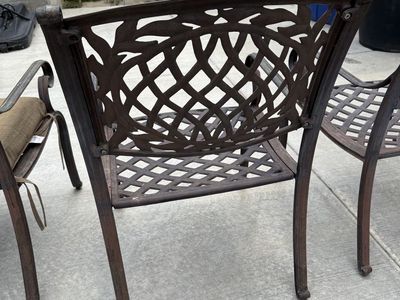 Set of 4 Cast Aluminum Patio Dining Chairs