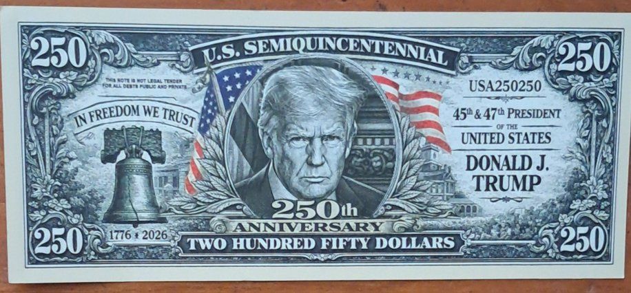 Donald Trump Two Hundred Fifty Dollar Bills
