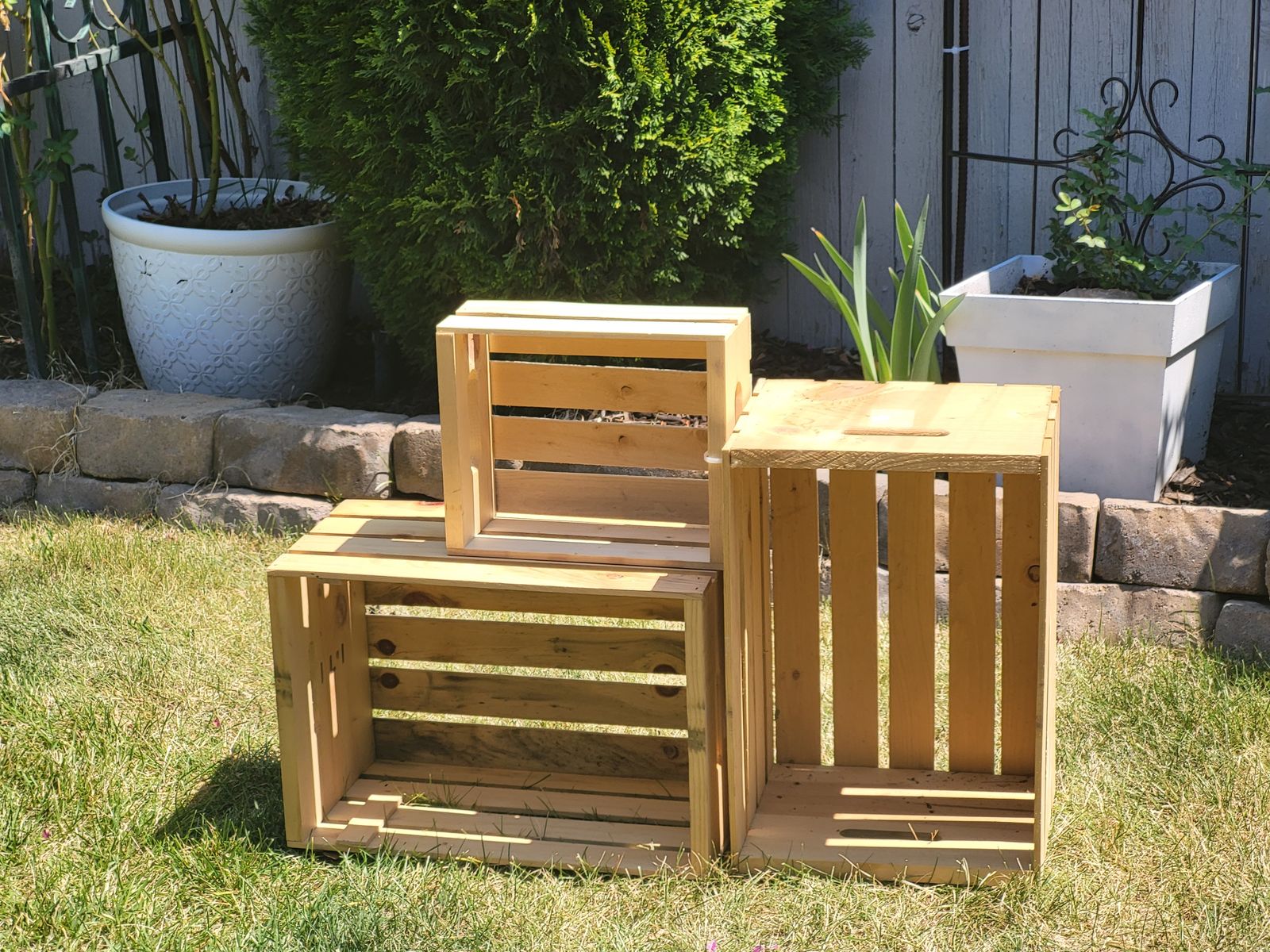 Wooden Crates - Versatile Storage & Decor Boxes, Natural Wood Finish