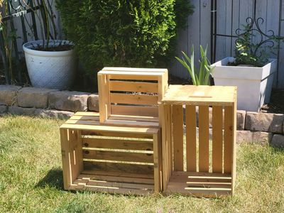 Wooden Crates - Versatile Storage & Decor Boxes, Natural Wood Finish