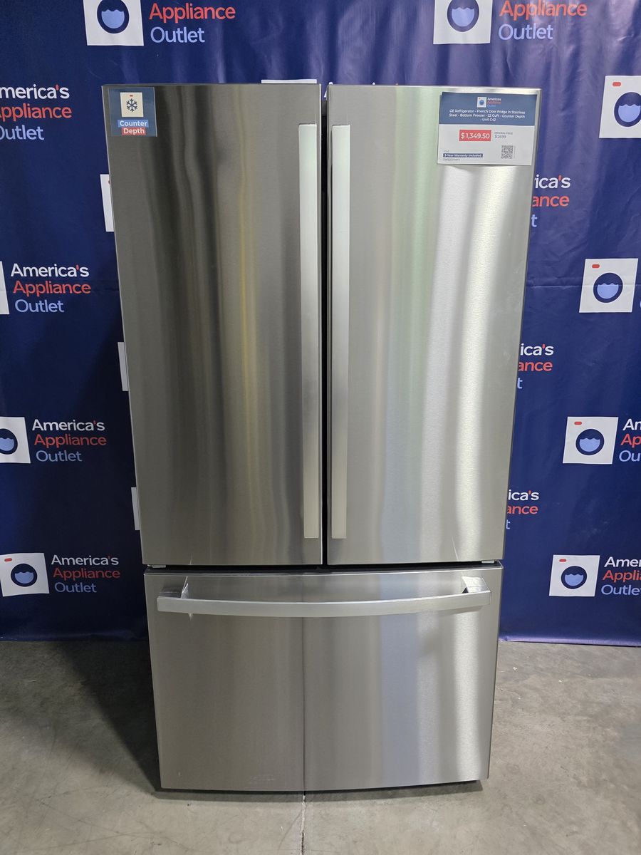 GE Counter-Depth French Door Refrigerator (Fingerprint Resistant Stainless Steel), 36-Inch Wide, 21.9 Cu. Ft.