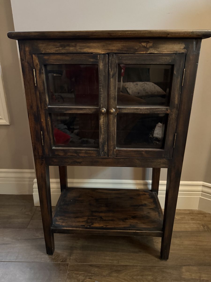 Wood accent cabinet