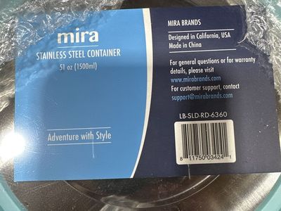 15 NEW MIRA 51oz Stainless Steel Food Containers w/Frost Blue Locking Lids - Bulk Lot