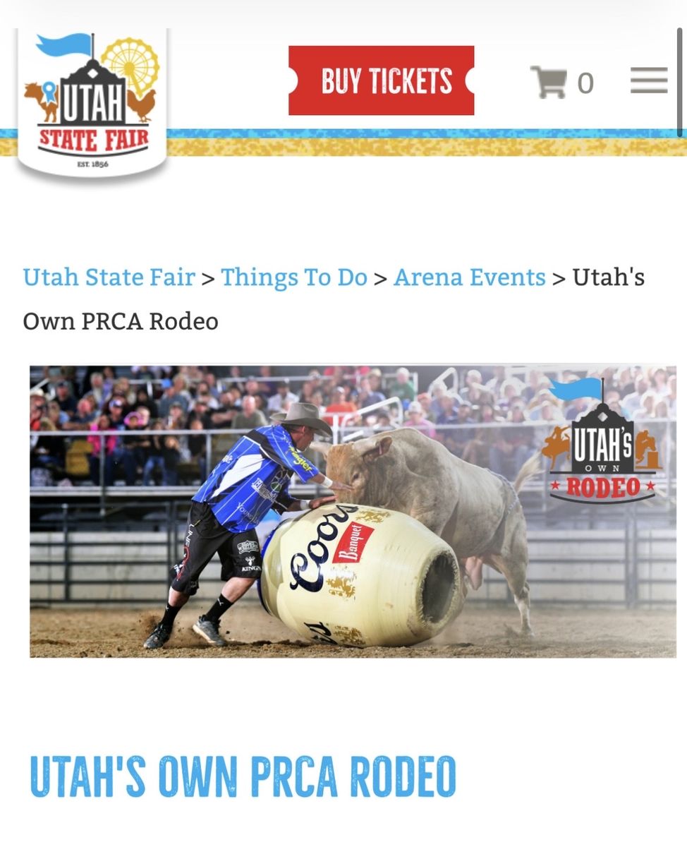 4 tickets to Utah State Fair Rodeo Friday Sep 11