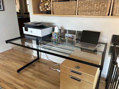 Modern Glass Top Desk