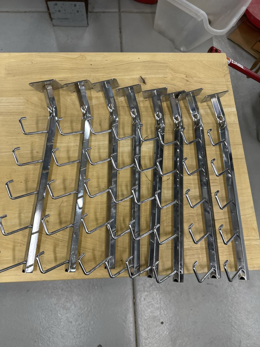 Free. 8x Chrome screw in Waterfall Hooks, 10-Ball Display, Retail Store Fixture