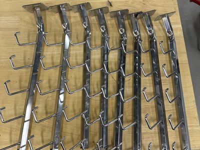 Free. 8x Chrome screw in Waterfall Hooks, 10-Ball Display, Retail Store Fixture