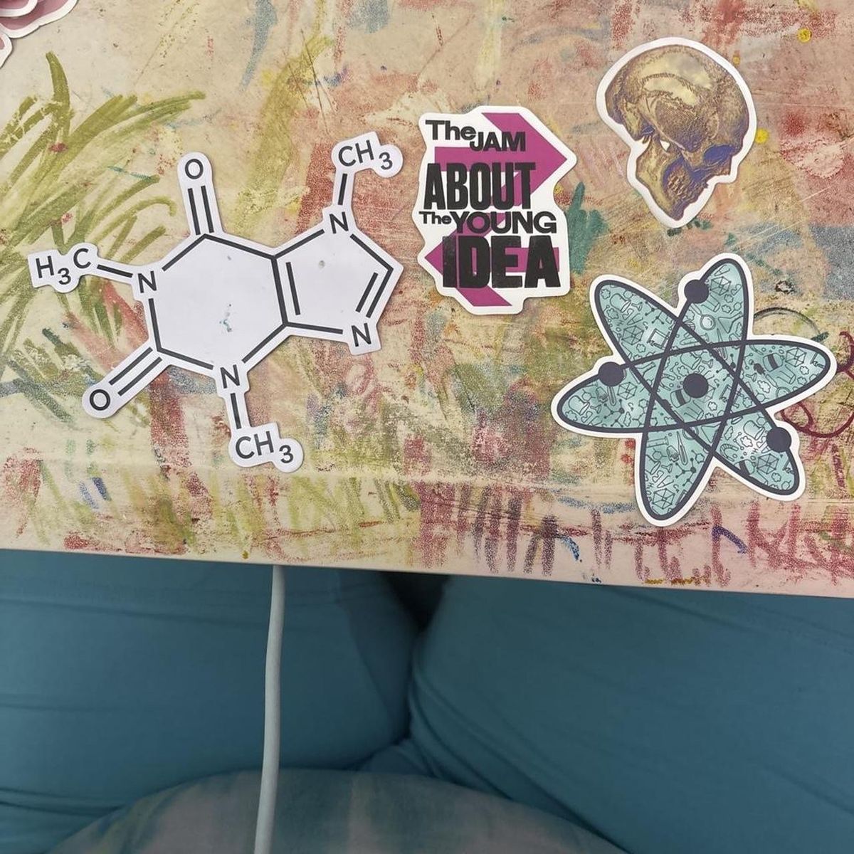 Science & Music Decal Sticker Lot: Molecule, Atom, Skull, "The Jam About A Young Idea”