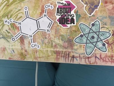 Science & Music Decal Sticker Lot: Molecule, Atom, Skull, "The Jam About A Young Idea”