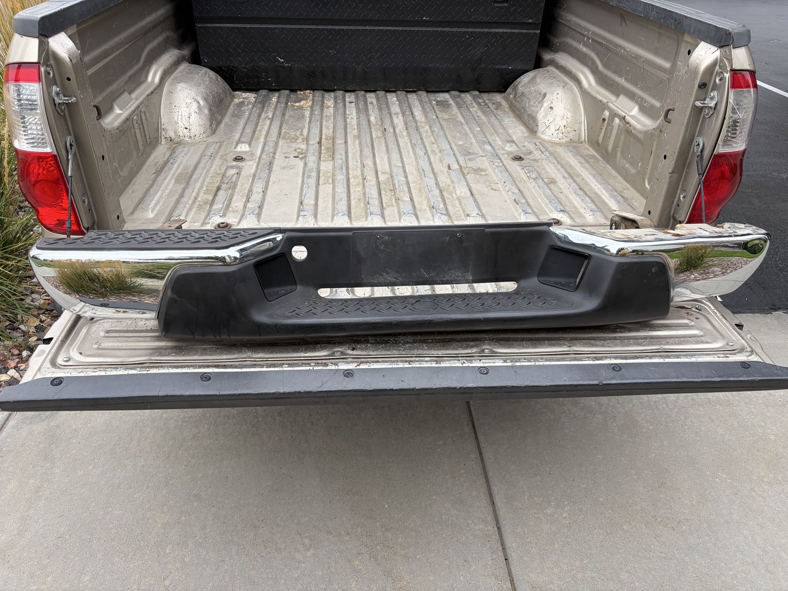 OEM Chrome and Black Rear Bumper Assembly for Truck