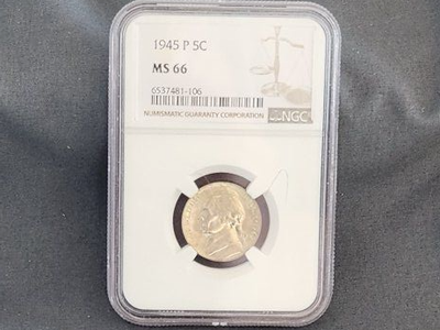 1945 P Nickel MS 66 Beautiful Toner