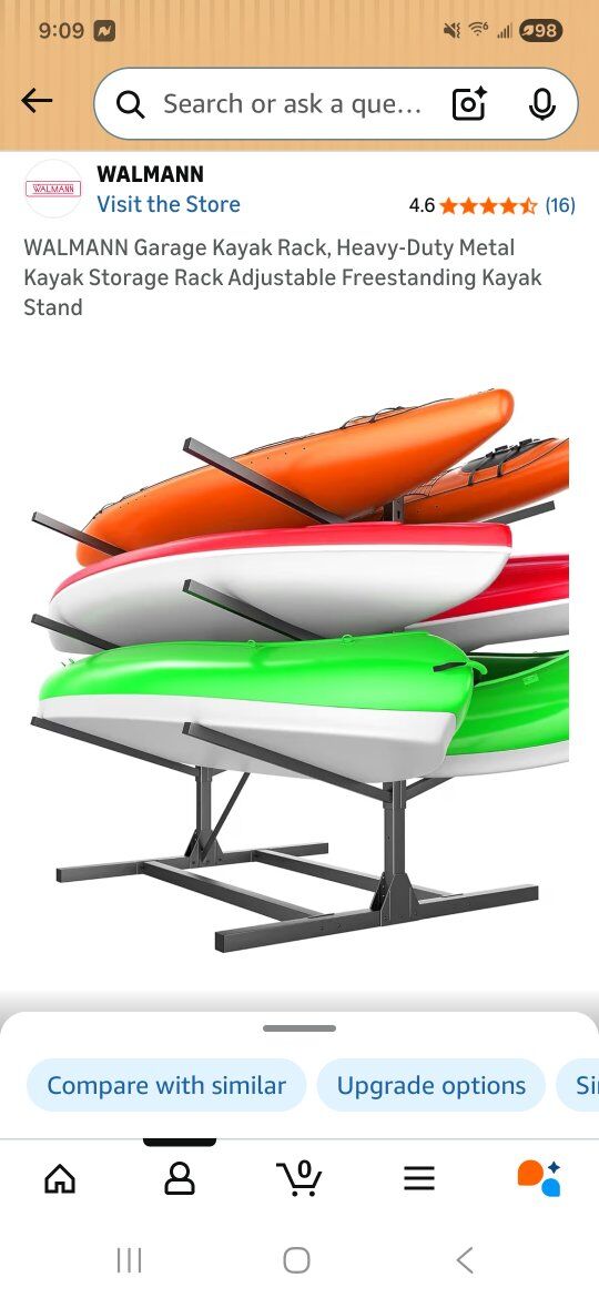 Garage Kayak Rack, Heavy-Duty Metal Kayak