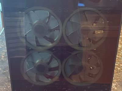 Black PC Case with Tempered Glass Side Panel and Four Cooling Fans
