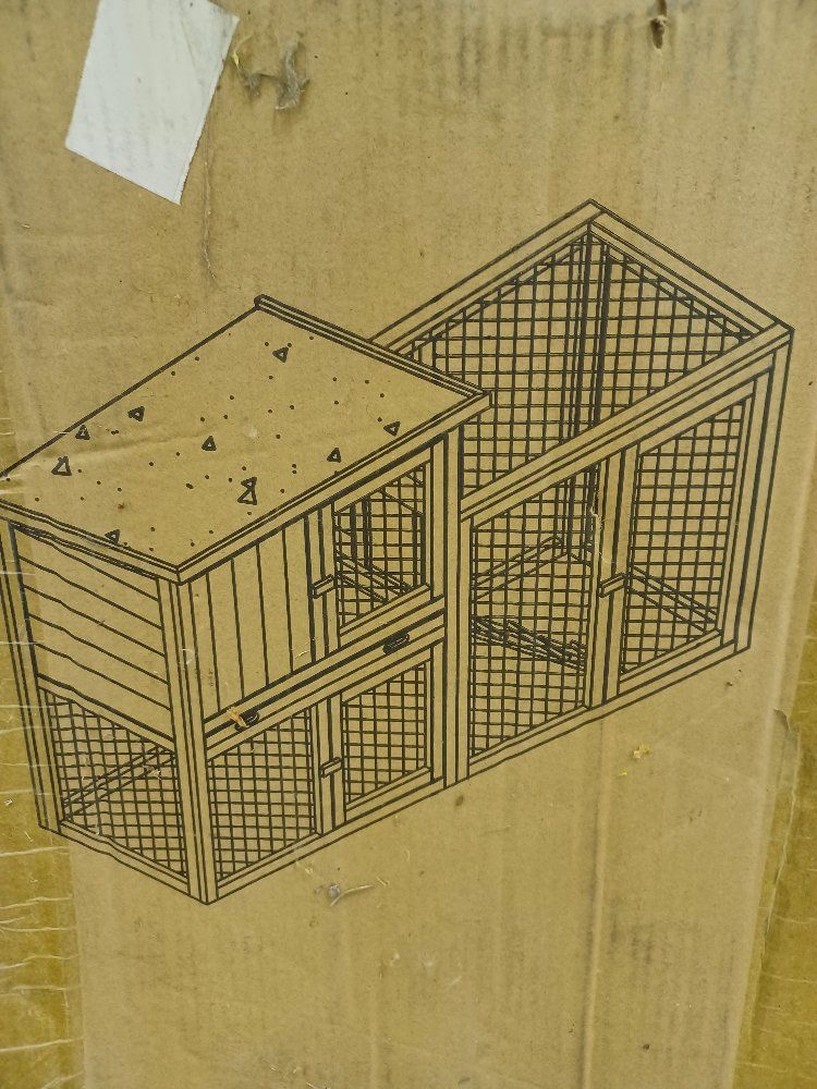  2-Story Rabbit Hutch Indoor NEW IN BOX Outdoor Wooden Rabbit Cage House for Rabbits, Guinea Pigs