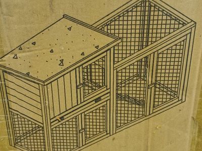 2-Story Rabbit Hutch Indoor NEW IN BOX Outdoor Wooden Rabbit Cage House for Rabbits, Guinea Pigs