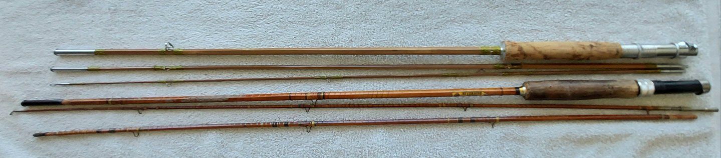 2- Vintage Fly Rods Hexagonal, 1- Riverside