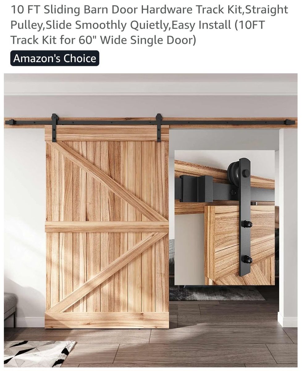 NIB- 10 FT Sliding Barn Door Hardware Track Kit -