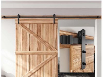 NIB- 10 FT Sliding Barn Door Hardware Track Kit -