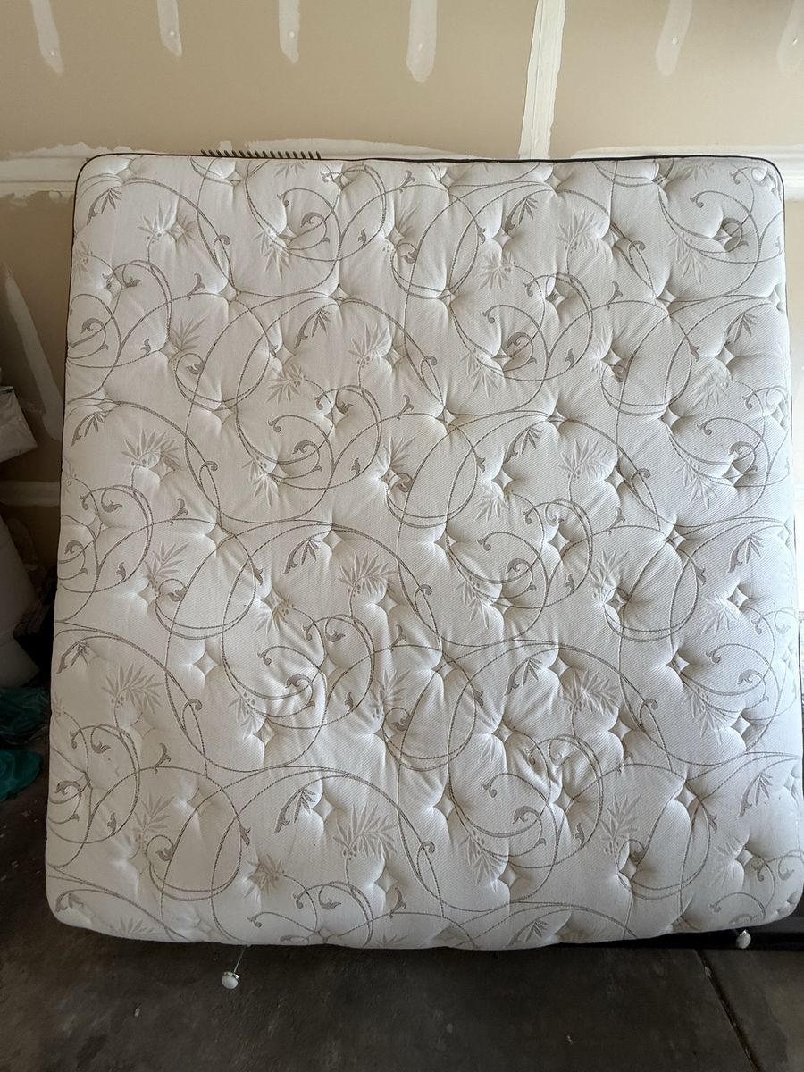 King Size Bed including box springs and pillow top mattress,