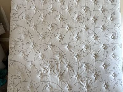 King Size Bed including box springs and pillow top mattress,