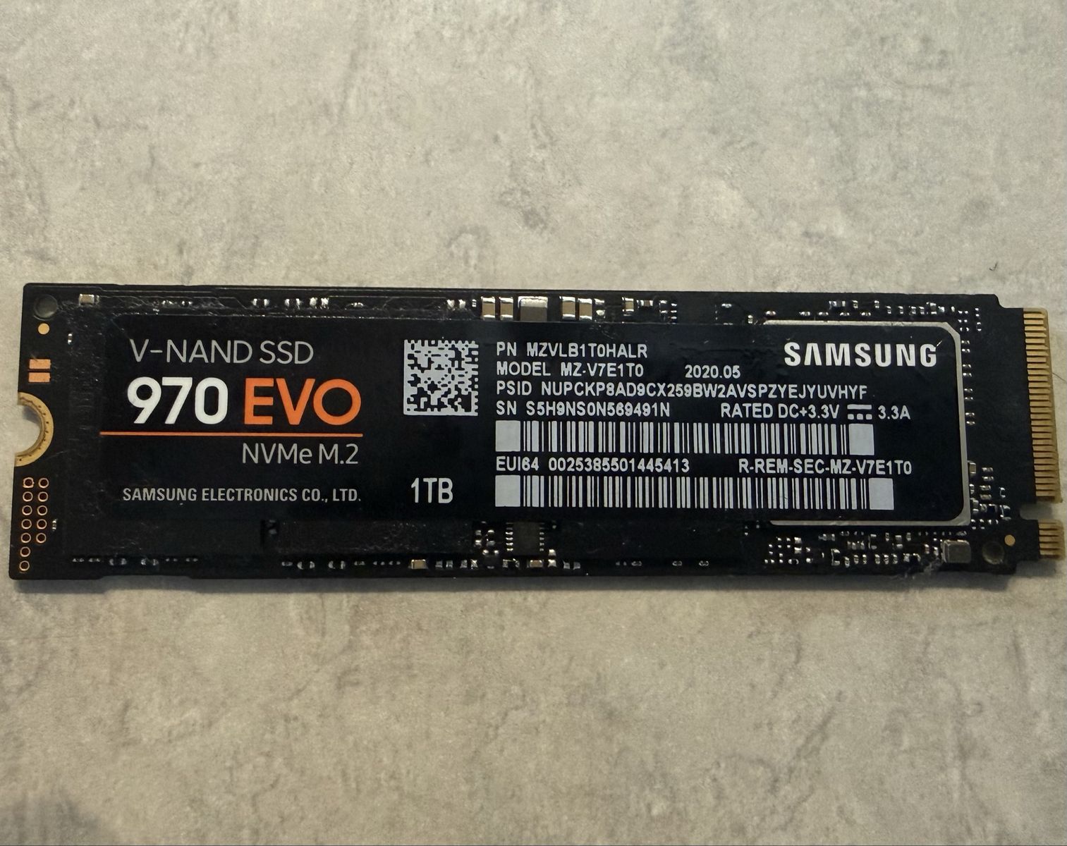 Samsung 970 EVO 1TB NVMe M.2 V-NAND SSD MZ-V7E1T0