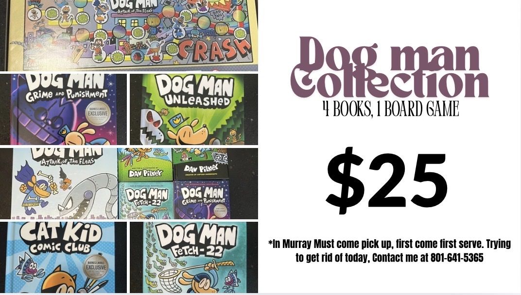 Dog Man Collection: 4 Books & Board Game