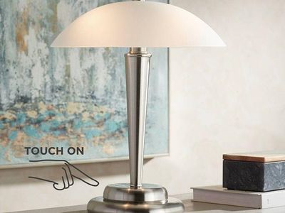 17in Possini Euro Deco Dome Touch On-Off Accent Table Lamp