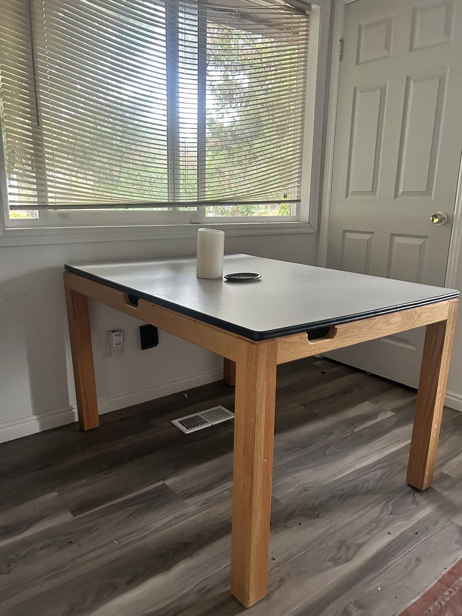 Mid-Century Style Wooden Frame Dining Table / Desk - White Top (48" x 36")