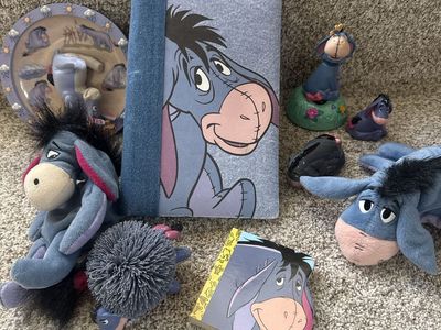 Disney Winnie the Pooh Eeyore Lot - Plushies, Figures, Decor & Journal