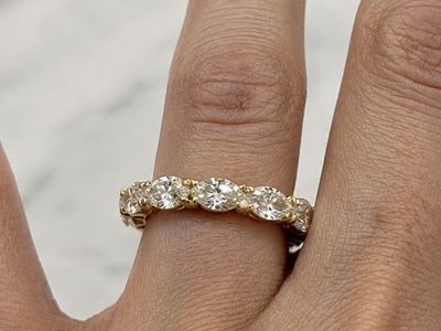 1ct eternity band 14k yellow gold lab diamond.