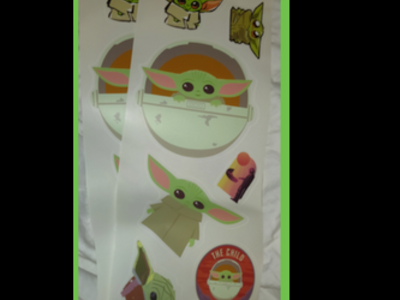 Star Wars Mandalorian GROGU Child Baby Yoda 14 pc Wall Decals Removable Stickers