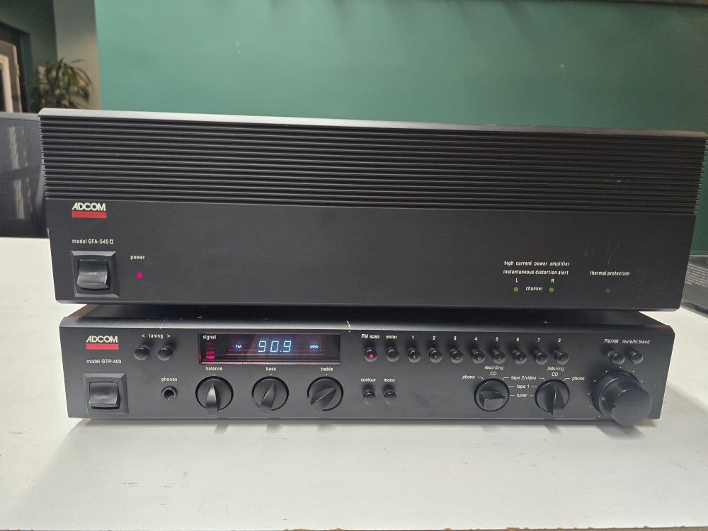 Adcom GFA-545 II Amp, GTP-400 Preamp