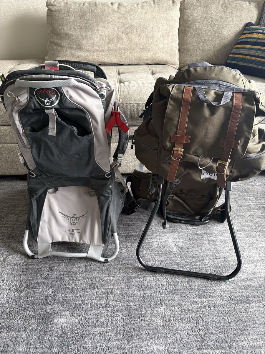 Set of hiking backpacks for twins