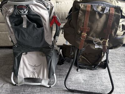 Set of hiking backpacks for twins