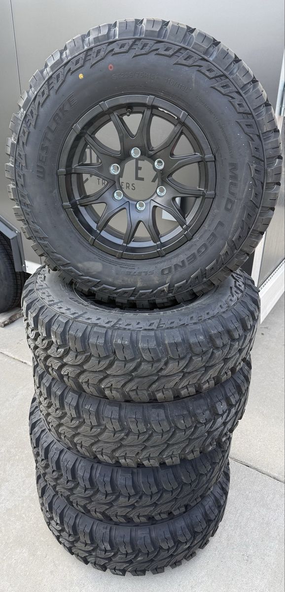 Westlake Mud Legend All-Terrain trailer Tires & Wheels - Set of 5, New Condition